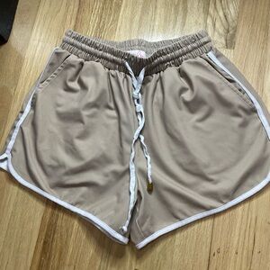 Women's Tan Shorts with White Trim